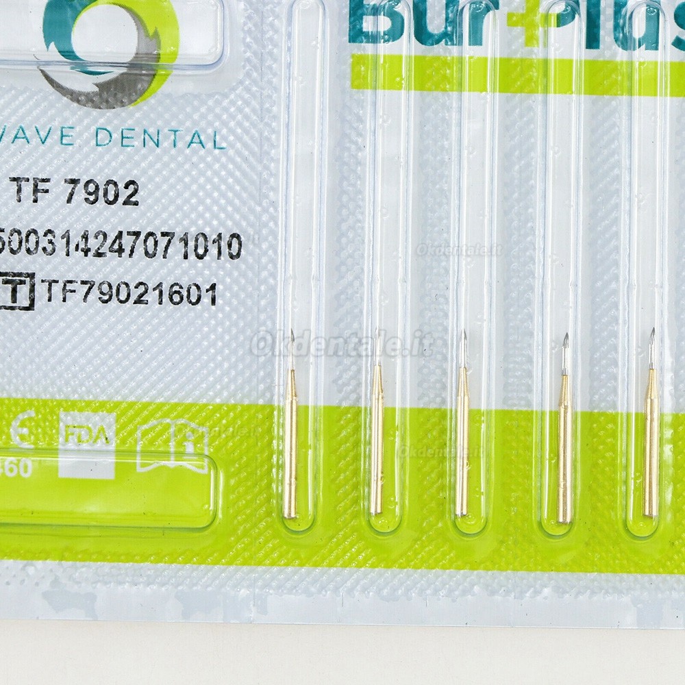 10 Pezzi WaveDental TF 7902 Fresa estremità conica stretta in metallo duro a 12 lame